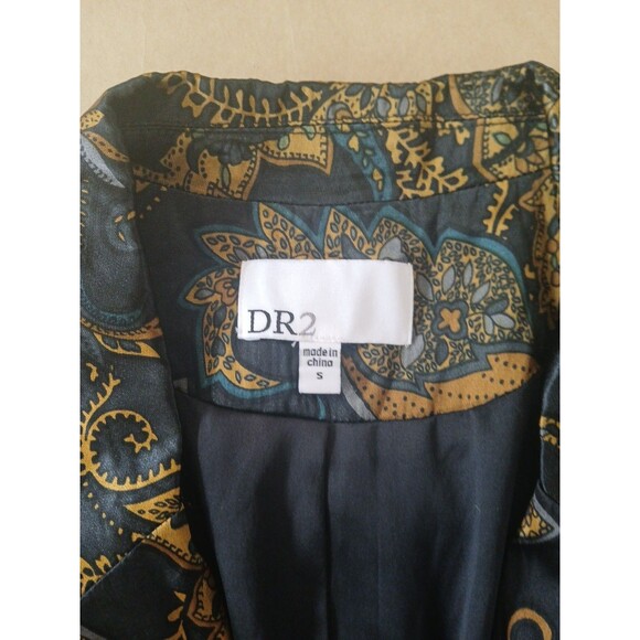 DR2 Daniel Rainn Satin Blazer Jacket Women’s S Black Paisley Luxe - Picture 2 of 7